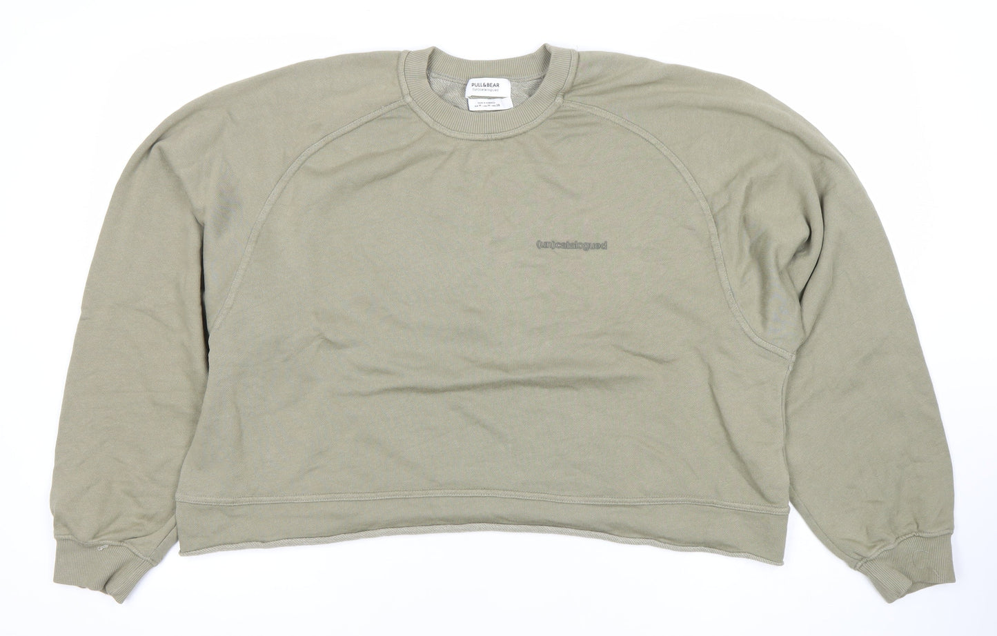 Womens UK Size M Pull&Bear Green Pullover Sweatshirt