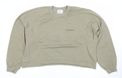 Womens UK Size M Pull&Bear Green Pullover Sweatshirt