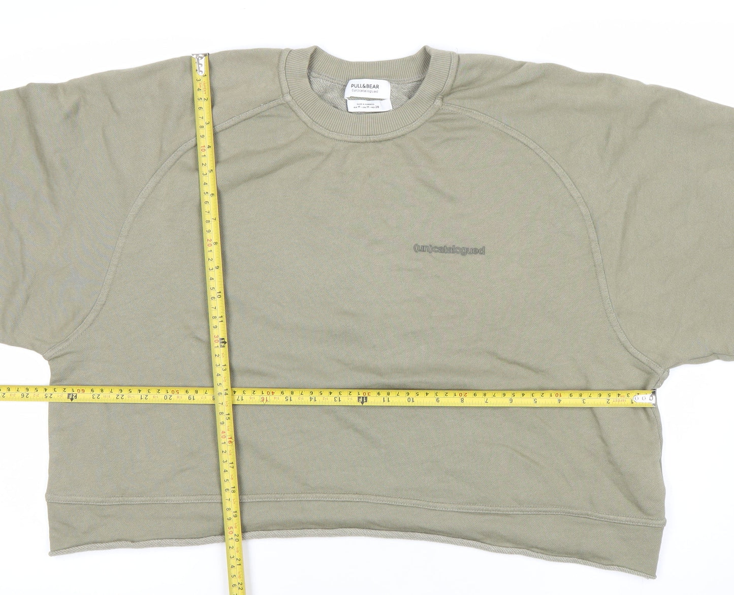 Womens UK Size M Pull&Bear Green Pullover Sweatshirt