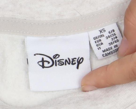 Womens UK Size XS Disney Beige Pullover Sweatshirt