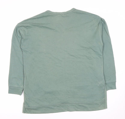 APEIYU Women’s Green Long Sleeve Cotton Blend Basic T-Shirt M