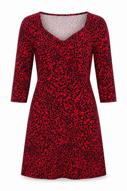 Dorothy Perkins Women Red Animal Print Bodycon Dress Size 12 Long Sleeve