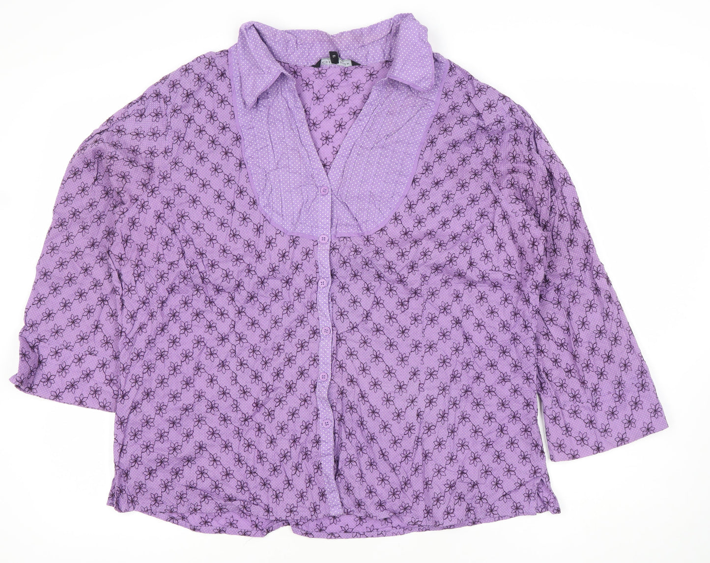 Womens UK Size 18 Debenhams Purple Blouse Button-Up