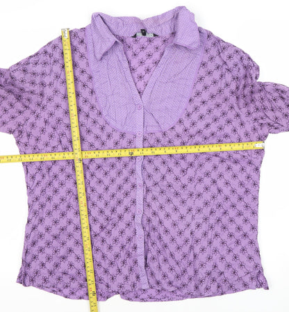 Womens UK Size 18 Debenhams Purple Blouse Button-Up