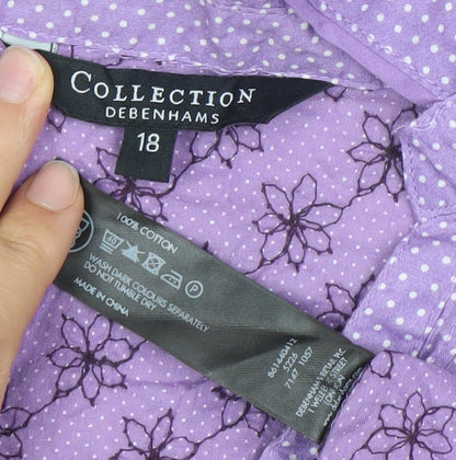 Womens UK Size 18 Debenhams Purple Blouse Button-Up