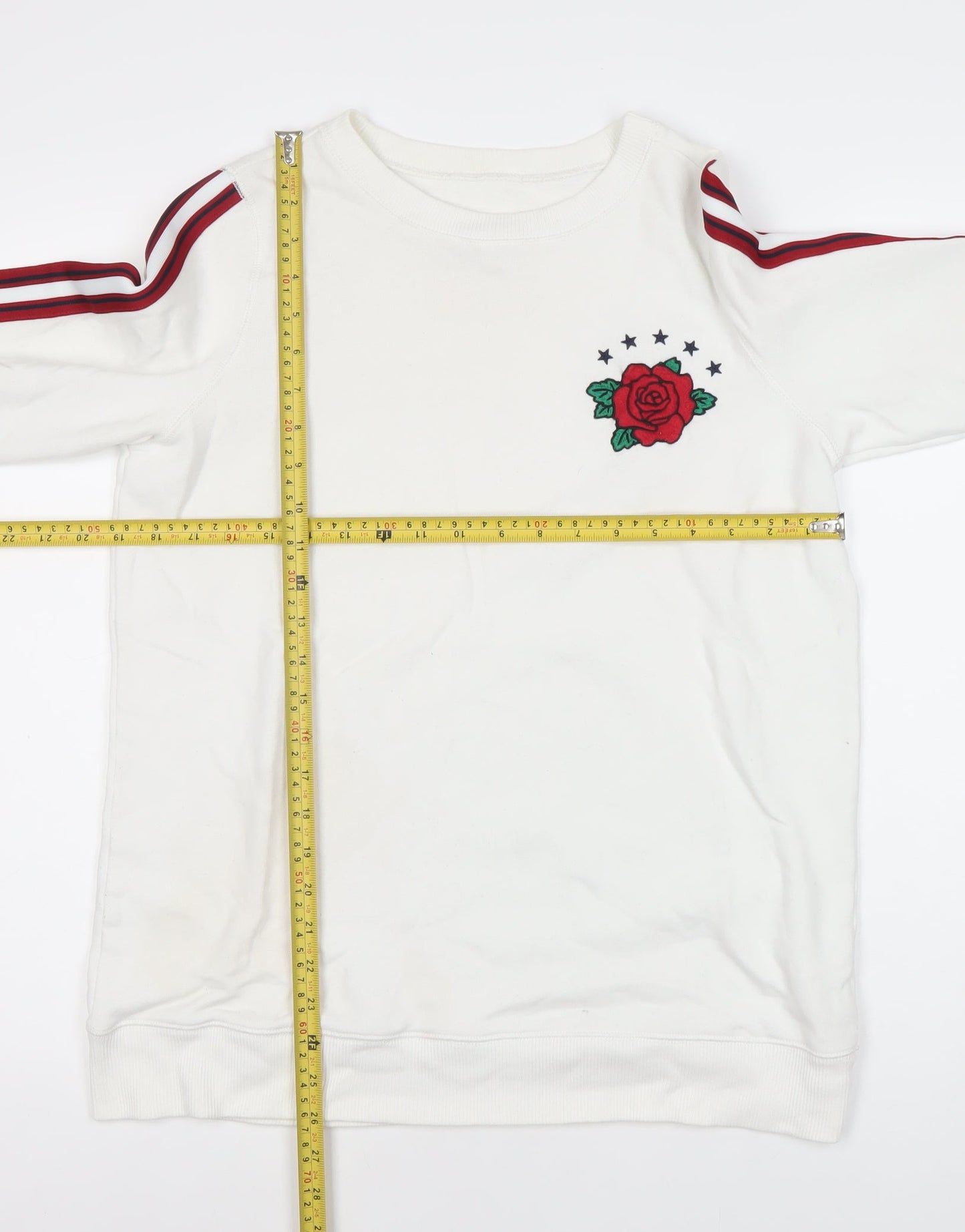Mens UK Size S Hollister White Pullover Sweatshirt