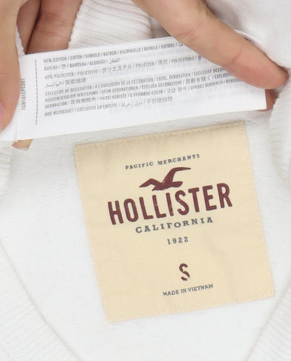 Mens UK Size S Hollister White Pullover Sweatshirt