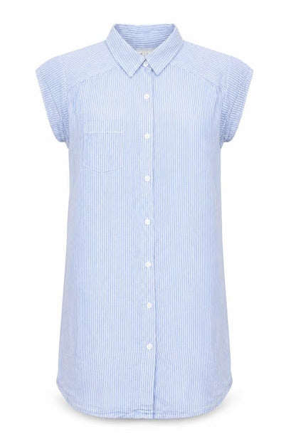 Look Women’s Blue Striped Shirt Dress Size 12 Cotton Casual