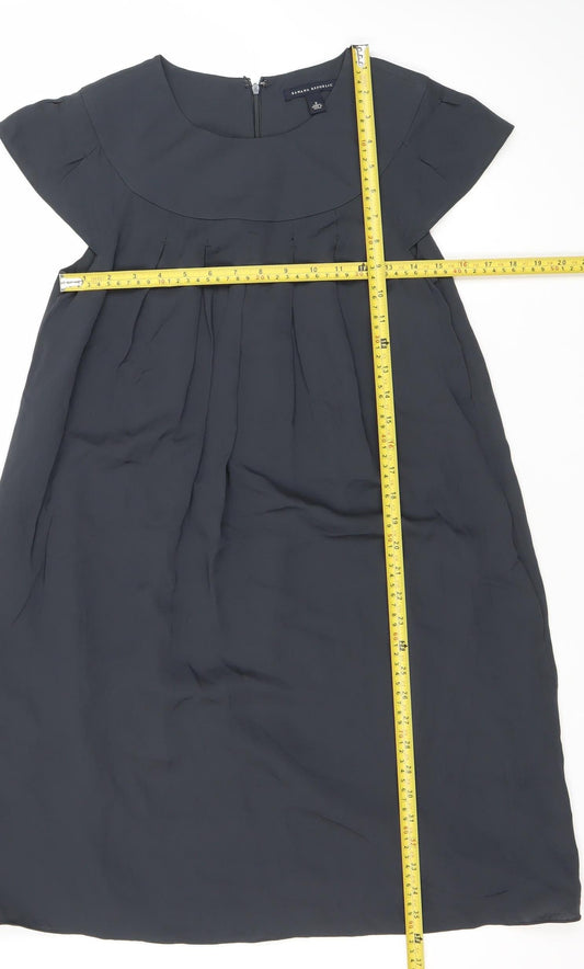 Banana Republic Women Black Size 10 Shift Pleated Knee Dress