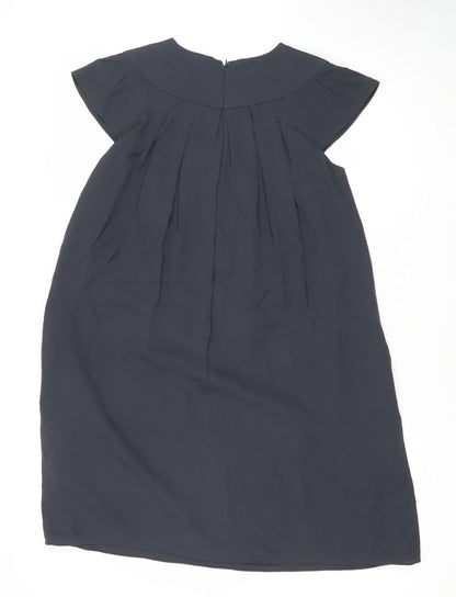 Banana Republic Women Black Size 10 Shift Pleated Knee Dress