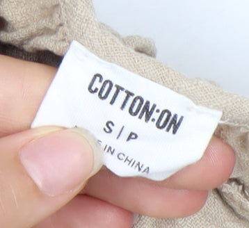 Cotton On Women’s Beige Summer Linen Swing Dress Size S Sleeveless