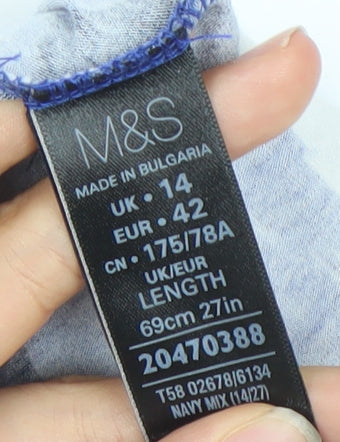 Marks and Spencer Women’s Blue Animal Print A-Line Skirt Size 14