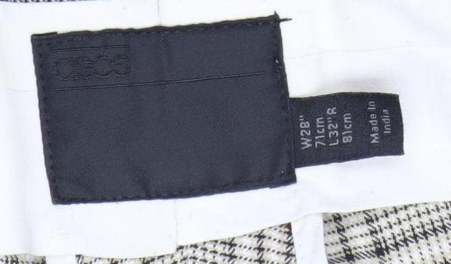 ASOS Men’s Multicoloured Slim Fit Plaid Chino Trousers W28 L28