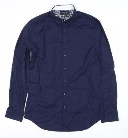 Mens UK Collar Size S Marks and Spencer Smart Blue  Dress Shirt