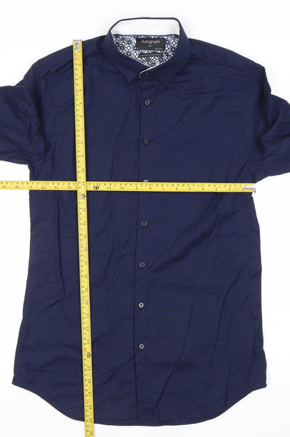 Mens UK Collar Size S Marks and Spencer Smart Blue  Dress Shirt