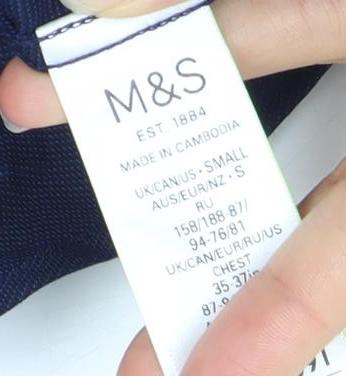 Mens UK Collar Size S Marks and Spencer Smart Blue  Dress Shirt