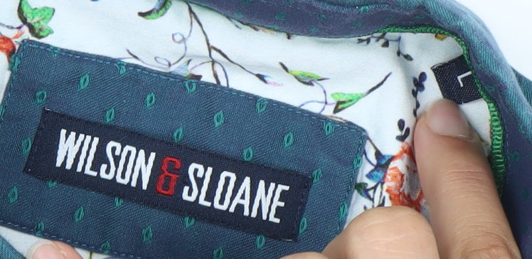 Wilson & Sloane Men’s Green Cotton Long Sleeve Button-Down Dress Shirt L