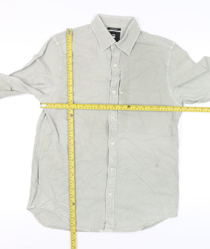 G-Star Raw Men's Grey Small Button-Up Shirt Long Sleeve Classic Fit