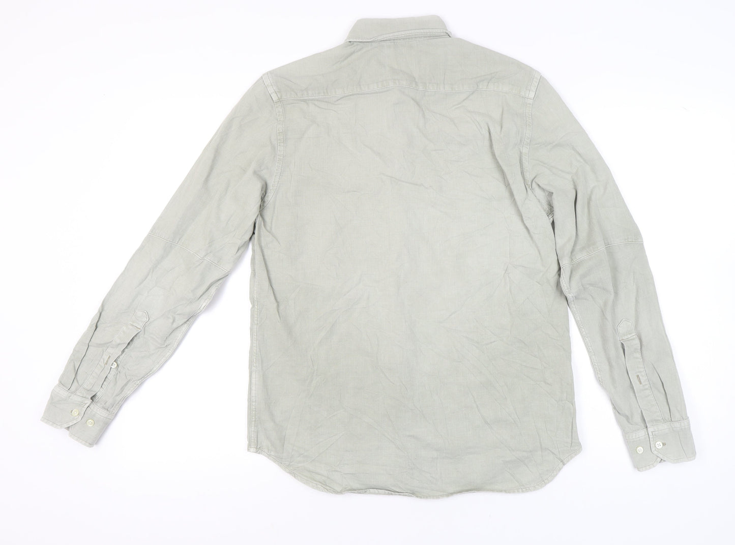 G-Star Raw Men's Grey Small Button-Up Shirt Long Sleeve Classic Fit