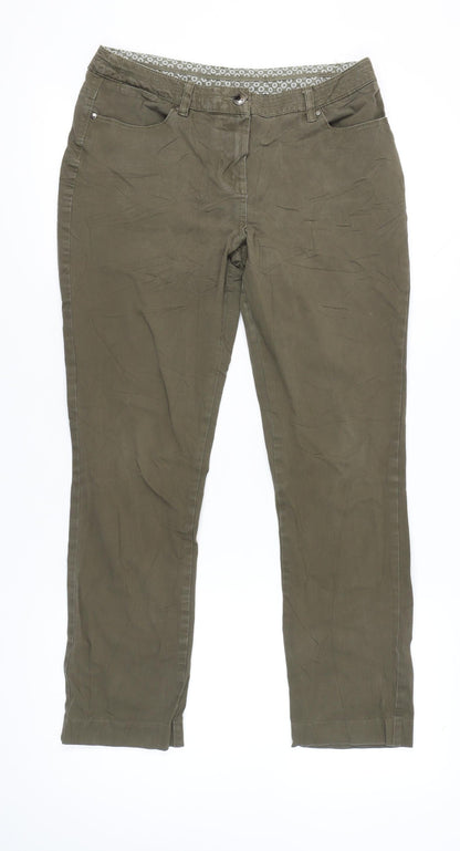 Maine New England Womens Green Chino Trousers Size 12 Regular