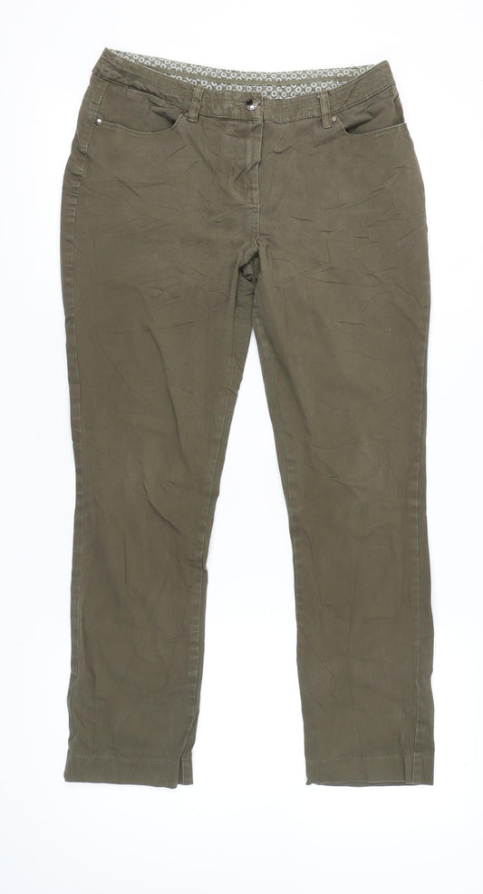 Maine New England Womens Green Chino Trousers Size 12 Regular