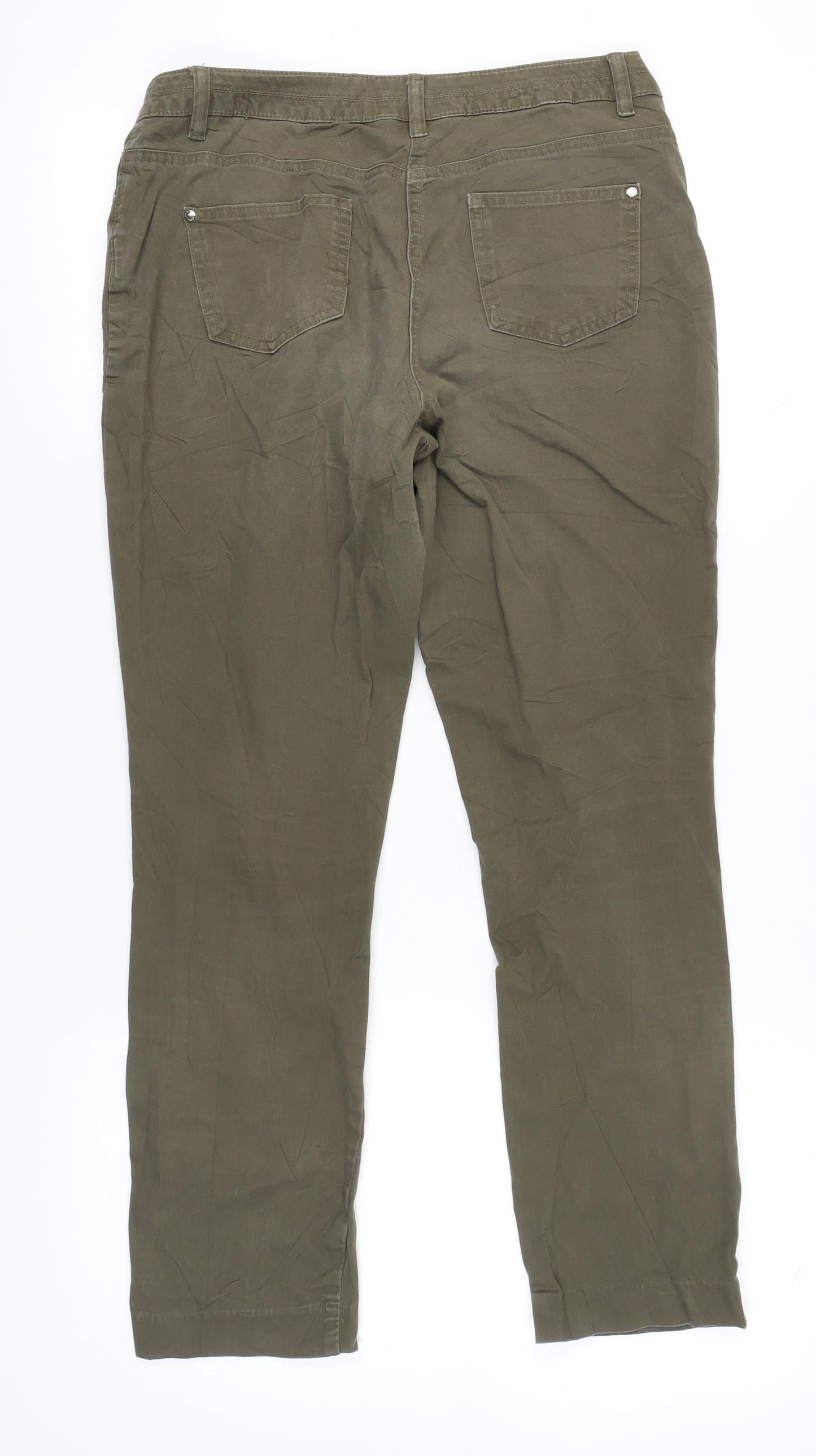 Maine New England Womens Green Chino Trousers Size 12 Regular