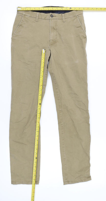 Marks and Spencer Mens Beige Slim Fit Chino Trousers 30W 33L
