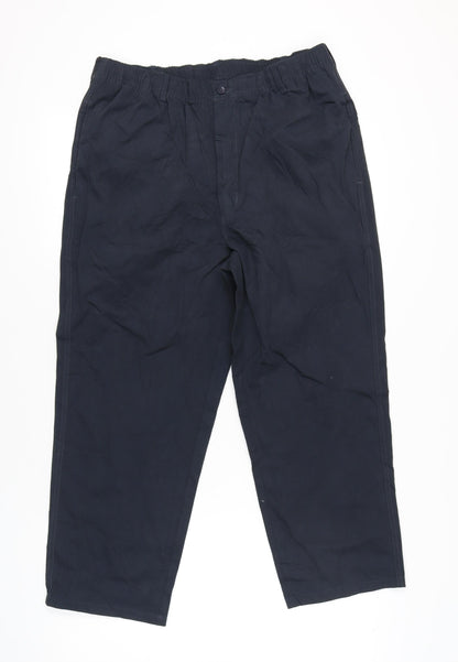 Pegasus Unisex Black Cotton Straight Leg Trousers Size 36