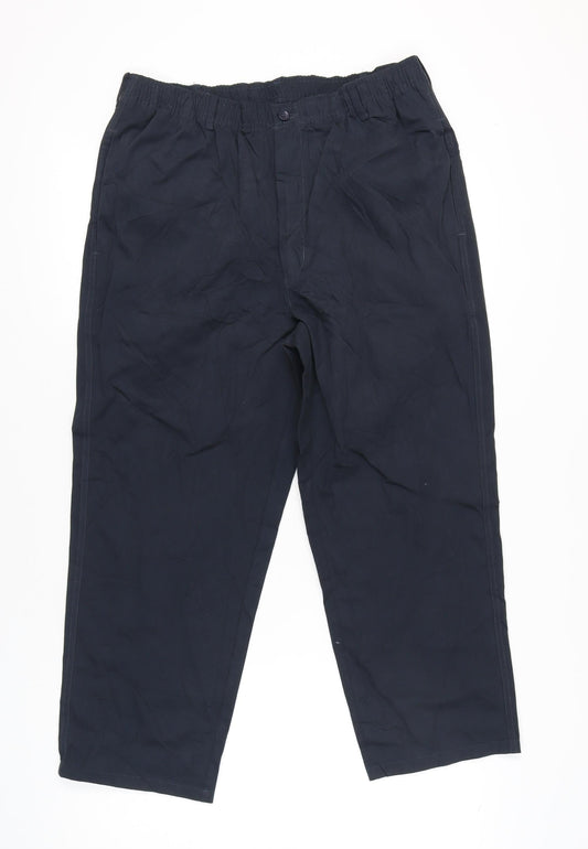 Pegasus Unisex Black Cotton Straight Leg Trousers Size 36