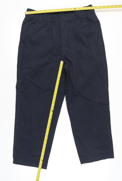 Pegasus Unisex Black Cotton Straight Leg Trousers Size 36