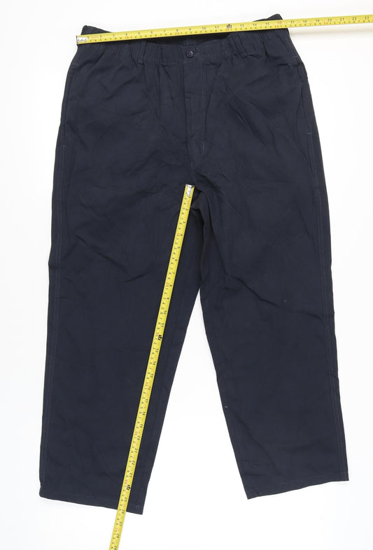 Pegasus Unisex Black Cotton Straight Leg Trousers Size 36