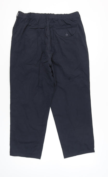 Pegasus Unisex Black Cotton Straight Leg Trousers Size 36