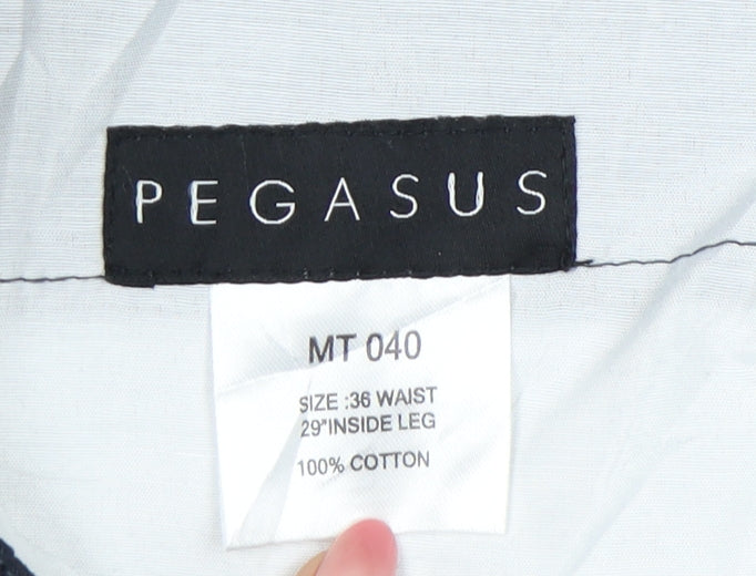 Pegasus Unisex Black Cotton Straight Leg Trousers Size 36