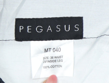 Pegasus Unisex Black Cotton Straight Leg Trousers Size 36