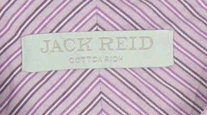 Jack Reid Men’s Purple Striped Long Sleeve Button-Up Shirt 17/43