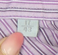 Jack Reid Men’s Purple Striped Long Sleeve Button-Up Shirt 17/43