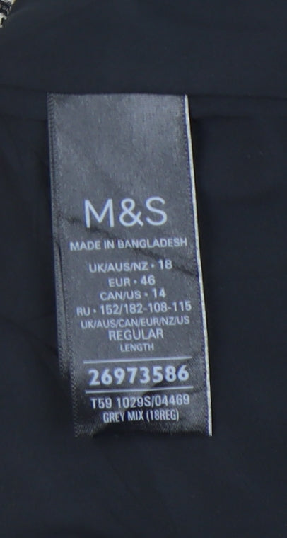 Marks and Spencer Womens Grey Check Pencil Skirt Size 18 Workwear