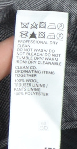 Marks and Spencer Mens Grey Wool Dress Pants 34W 33L Regular Fit