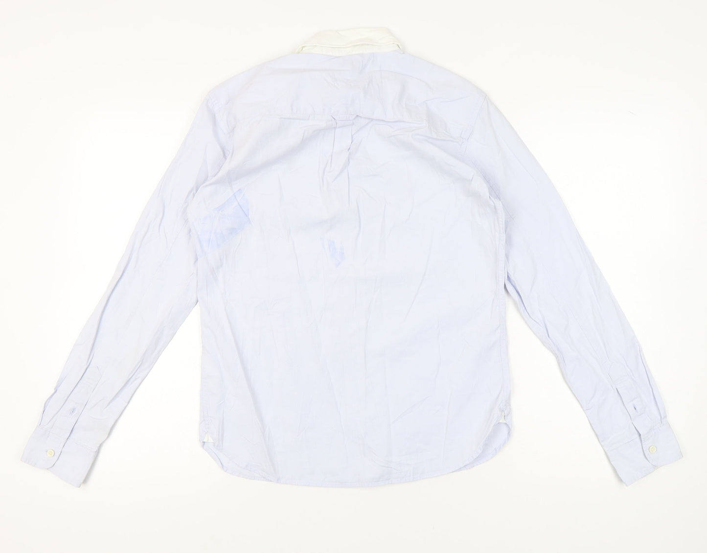 AllSaints Men’s Blue Slim Fit Long Sleeve Button-Up Shirt S