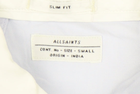 AllSaints Men’s Blue Slim Fit Long Sleeve Button-Up Shirt S
