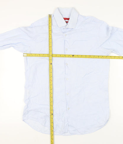 Hugo Boss Men's Blue 16 Regular Fit Egyptian Cotton Long Sleeve Shirt