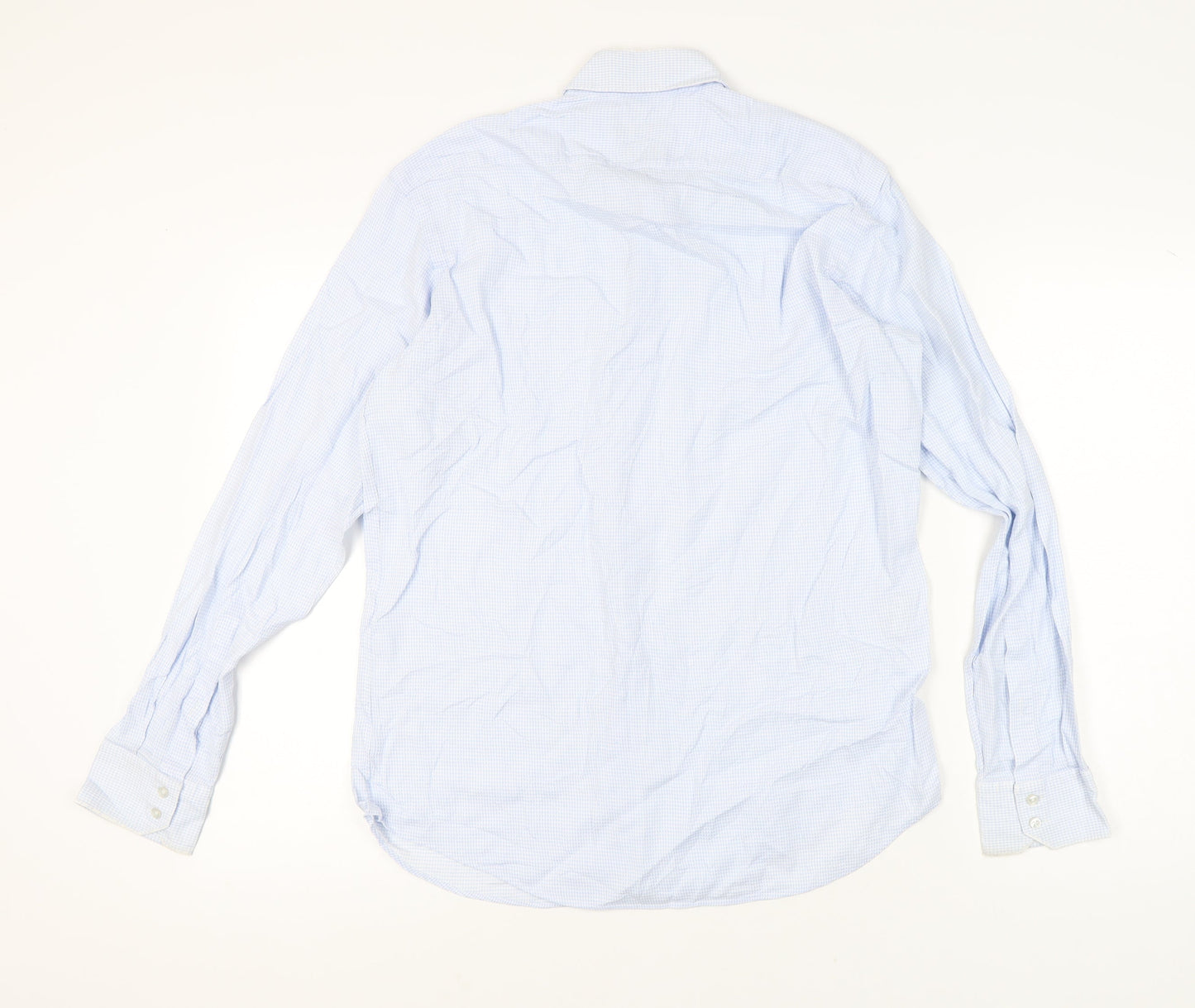 Hugo Boss Men's Blue 16 Regular Fit Egyptian Cotton Long Sleeve Shirt