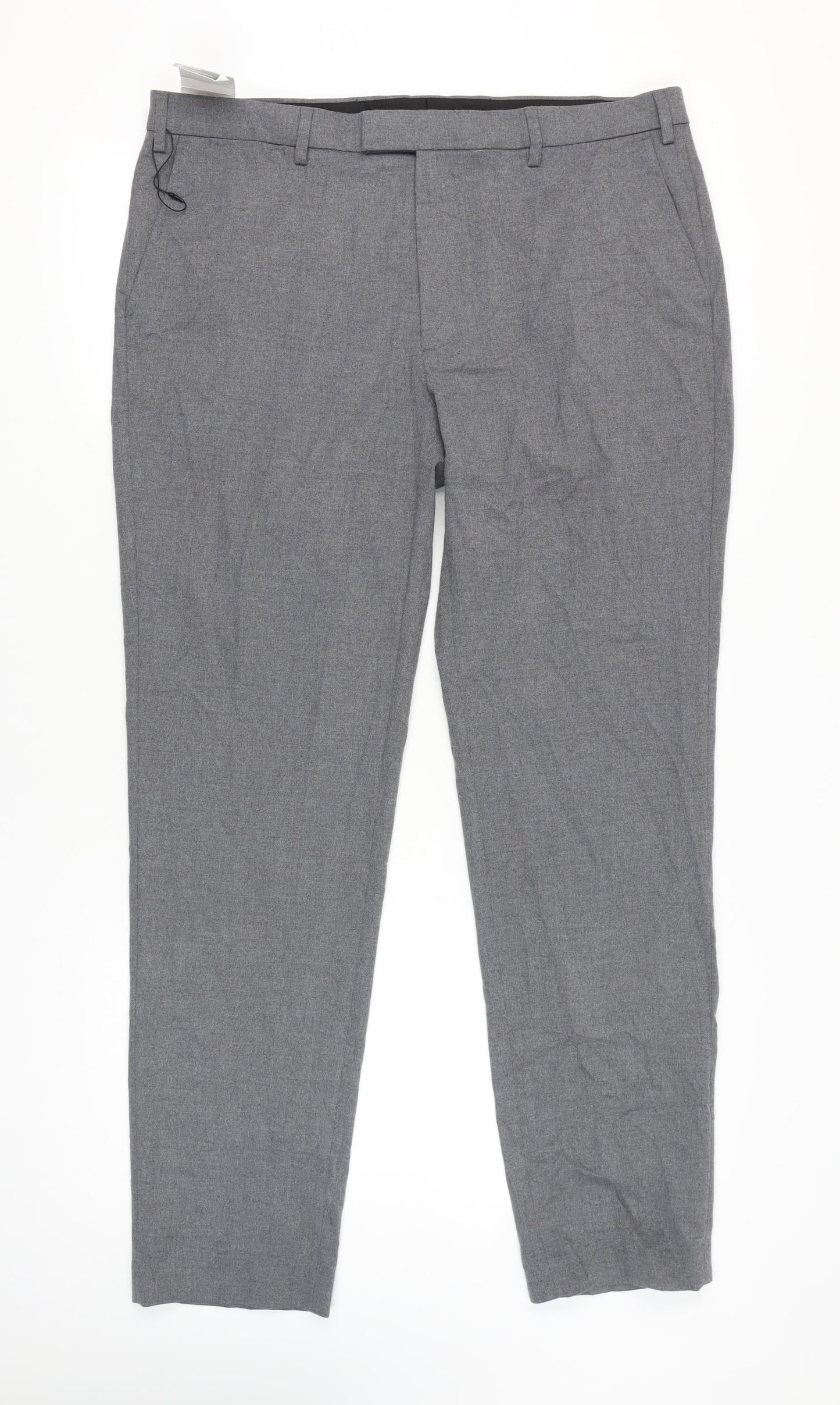Marks and Spencer Mens Grey 40in Waist Dress Pants Tailored Fit