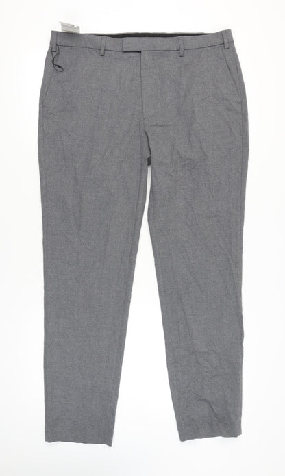 Marks and Spencer Mens Grey 40in Waist Dress Pants Tailored Fit