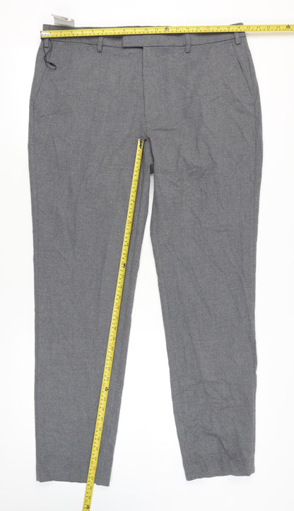 Marks and Spencer Mens Grey 40in Waist Dress Pants Tailored Fit