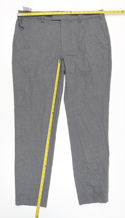 Marks and Spencer Mens Grey 40in Waist Dress Pants Tailored Fit