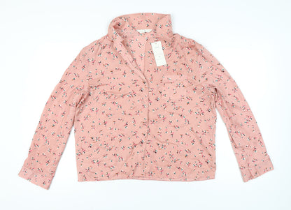 Marks and Spencer Women Pink Floral Pyjama Top Shirt Size 14