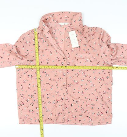 Marks and Spencer Women Pink Floral Pyjama Top Shirt Size 14