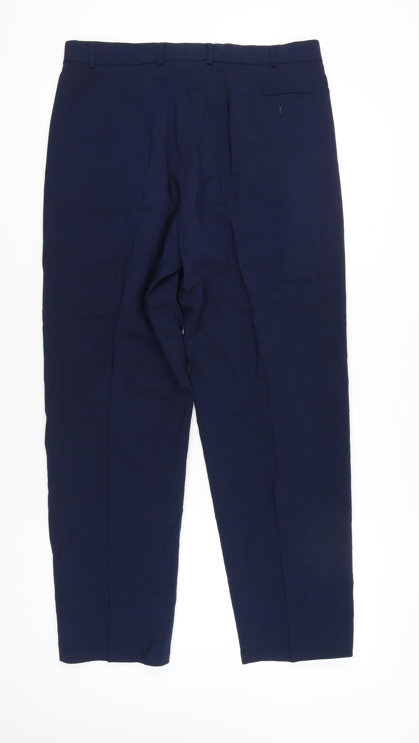 Marks and Spencer Men’s Blue Wool Dress Pants 36x31 Classic Pleated