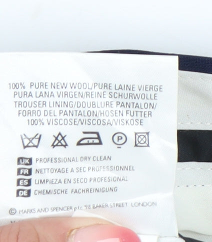 Marks and Spencer Men’s Blue Wool Dress Pants 36x31 Classic Pleated